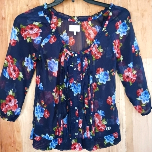 Gilly Hicks Navy Floral Top - Picture 1 of 6